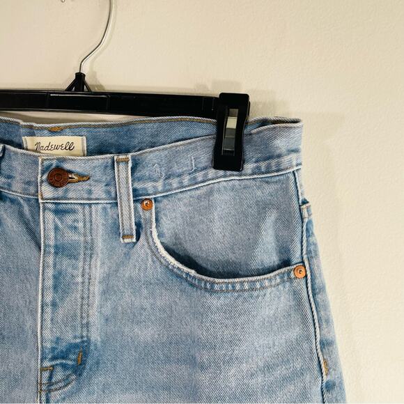 Madewell Light Wash High Rise Relaxed Denim Shorts Raw Hem 29 - Picture 4 of 11